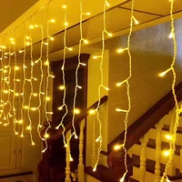 16m 20m christmas lights string lights droop 0 6m garden street outdoor garland curtain fairy light led curtain icicle garland