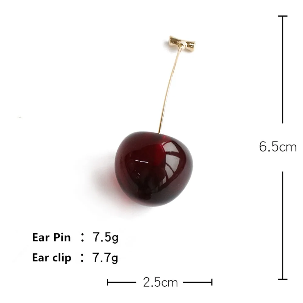 

2020 New arrivals 1Pair Creative Cherry Design Berry Cherries Earrings Ear Clip Spring Summer Explosions Girl accessories