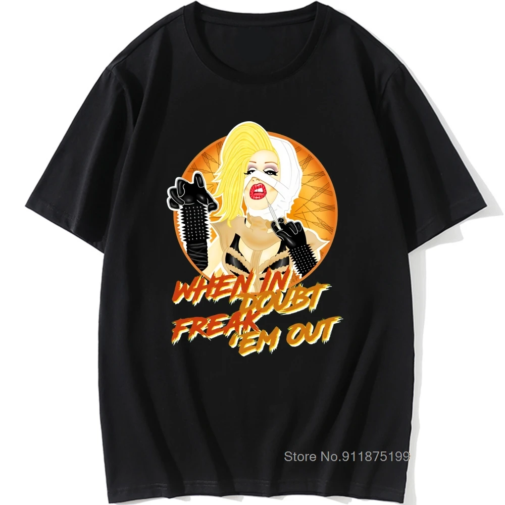 

Novelty Freak Em Out T Shirts Men Fitness Premium Cotton T Shirts RuPaul's Drag Race Rupaul RPDR Popular Tees