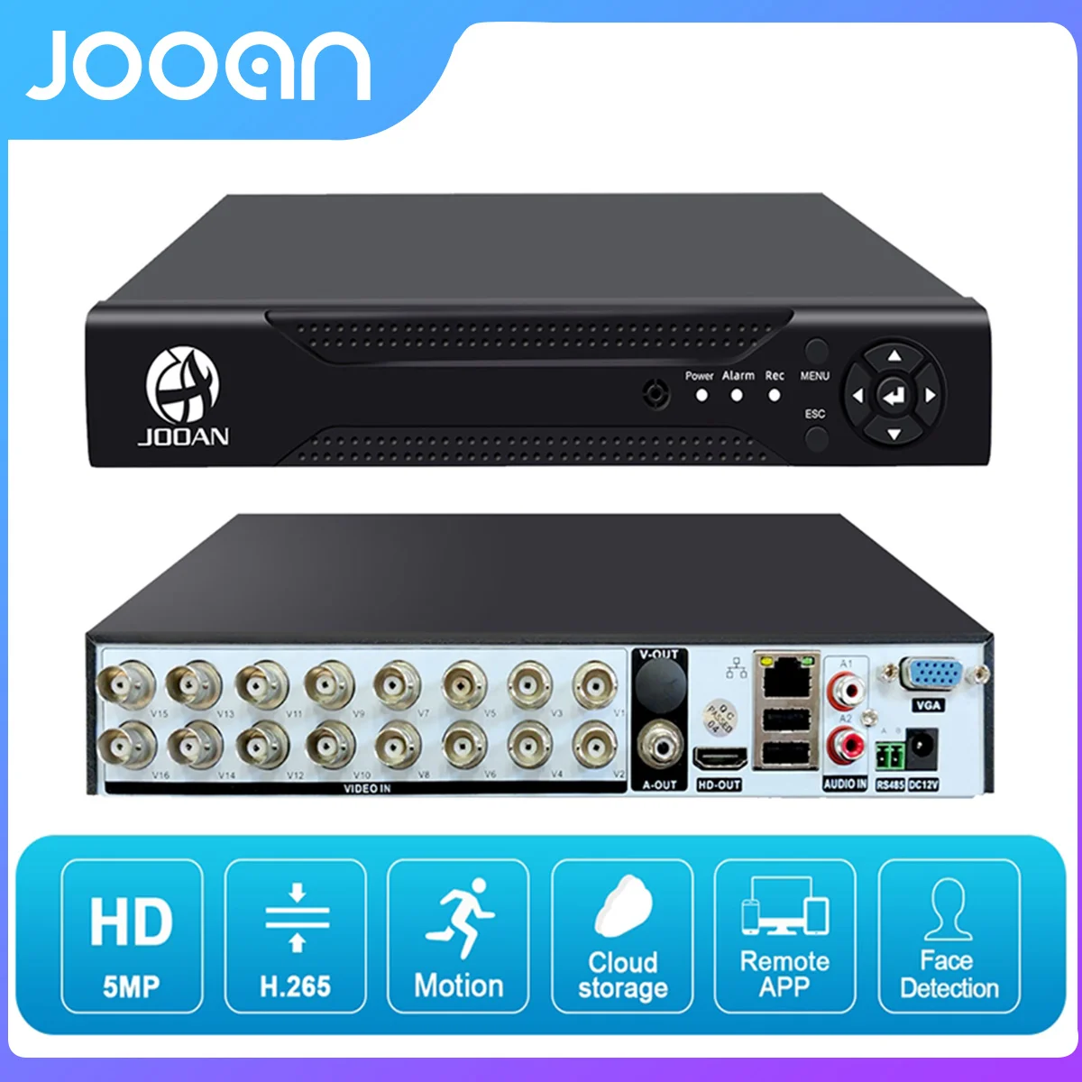 

DVR 16CH 8CH CCTV рекордер поддержка 5MP IP камера распознавание лица P2P Облачное Видеонаблюдение DVR рекордер Регистратор