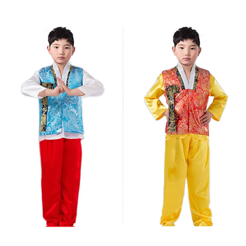 Традиционная корейская одежда Hanbok для мальчиков детский топ с вышивкой