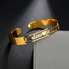 Модный персонализированный браслет Acheerup с именем для женщин, золотые, из нержавеющей стали, 6 мм, жемчужные, в форме сердца, открытые браслеты, Индивидуальные ювелирные изделия, подарок