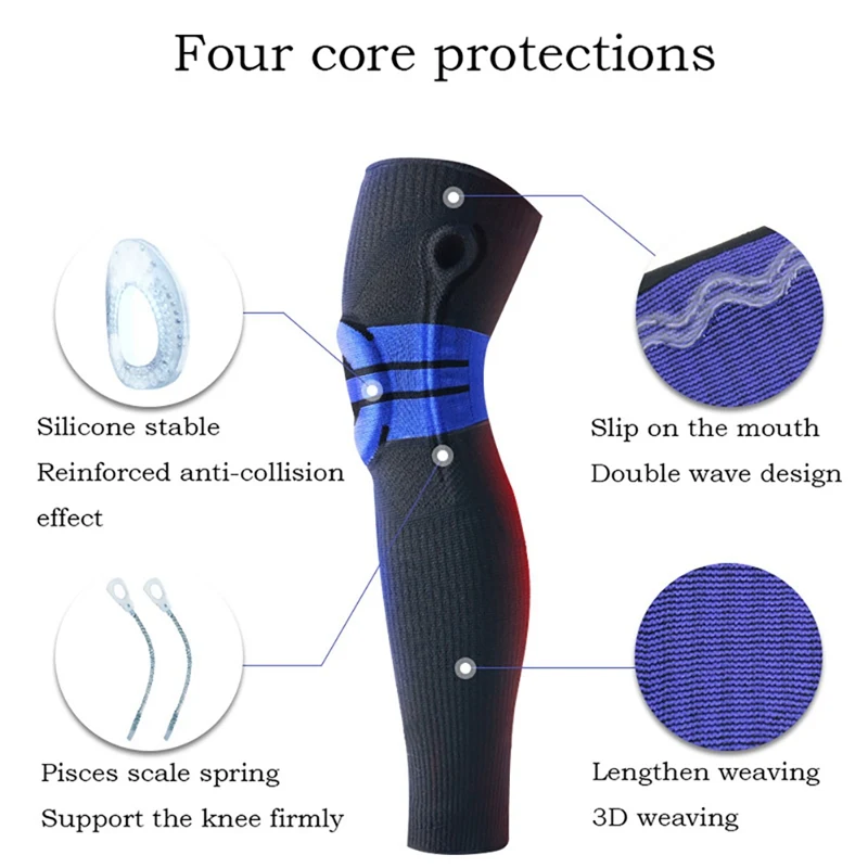 1 шт Длинные баскетбольные наколенники для бега поддерживающие защита сноуборда