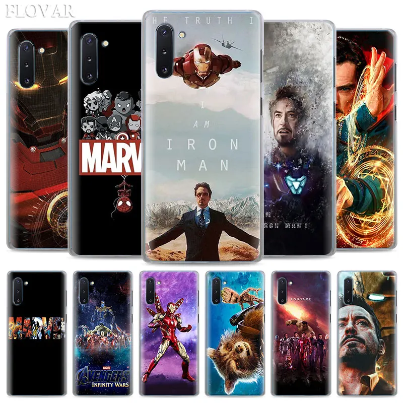Marvel Железный человек завершающей чехол для samsung Galaxy Note 10 плюс 8 9 S10 S9 плюс S10e A30 A40 A50 A70 жесткий чехол