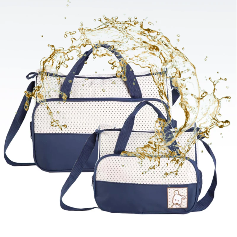 

Mommy Bag Size five-piece Set Multifunctional For Durable Waterproof Stroller Straps Changing Nappy Mother Handbag Diaper Bags S