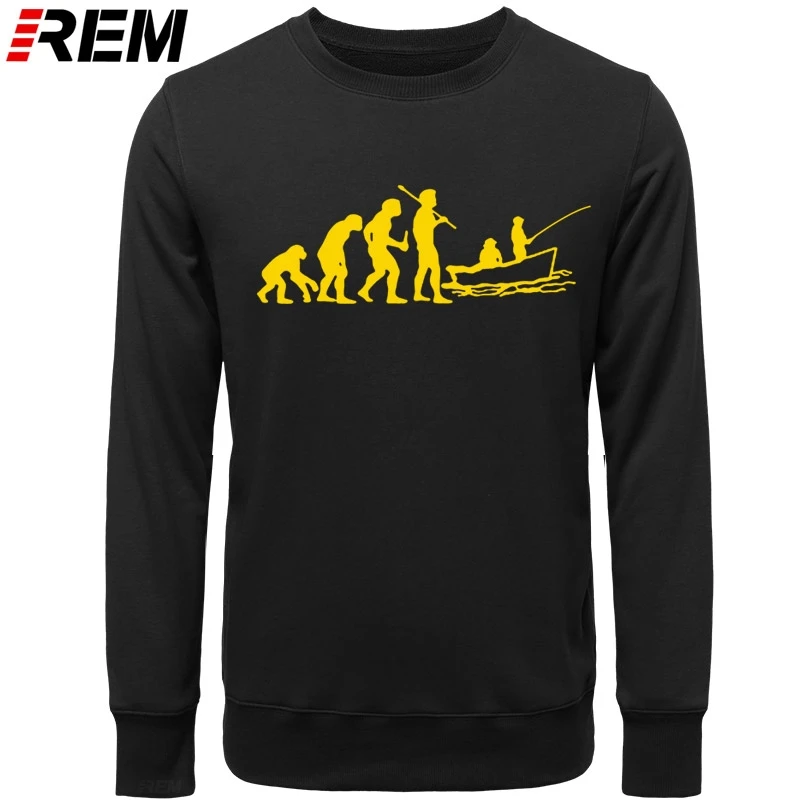 Эволюция толстовки с принтом рыбы Hunter Fishinger on Board брендовые Большие размеры 3XL