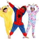 Детская Пижама-кигуруми в виде паука, единорога, с капюшоном