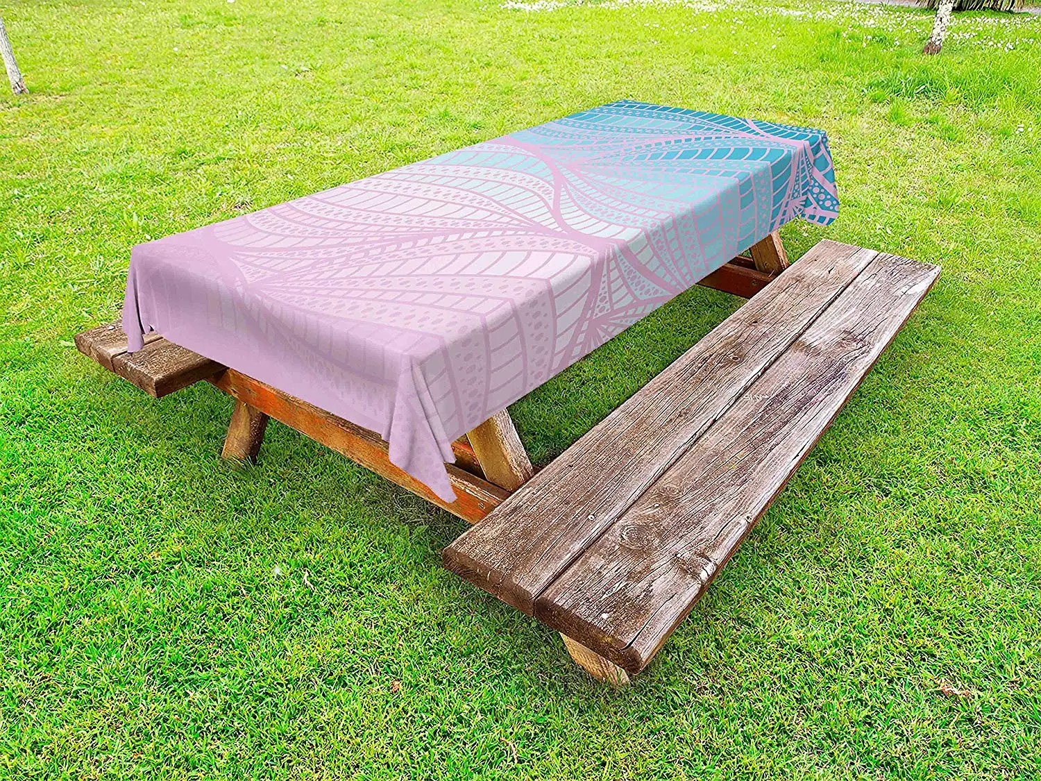 Абстрактная уличная скатерть волнистые пышные полосы с точками и линиями Funky