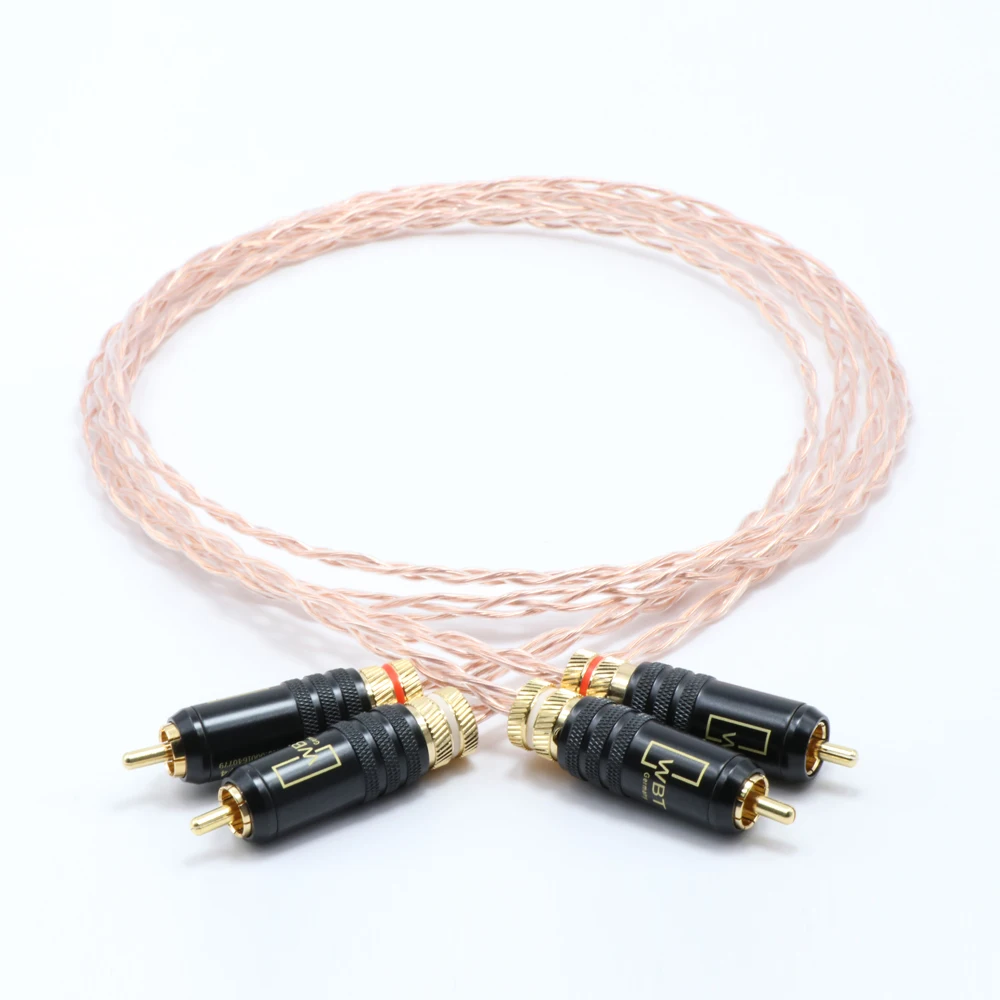 Сигнальная линия из чистой меди 3Cu 8N соединительный кабель rca к многомедный