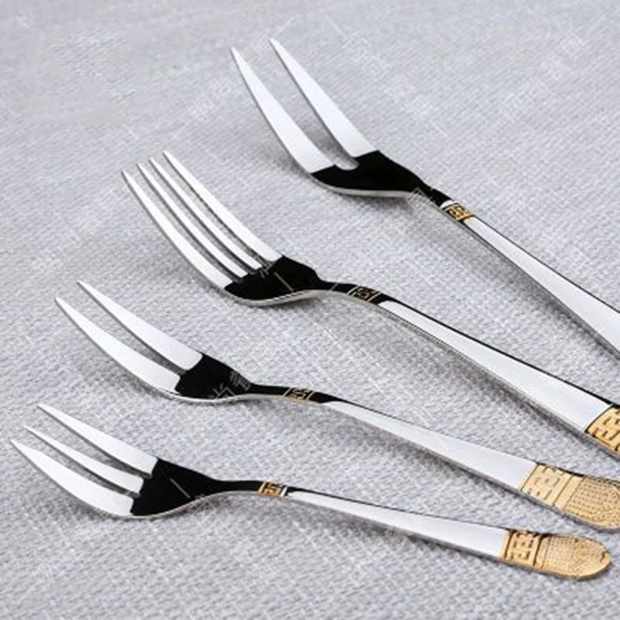 Роскошная китайская столовая вилка ложка набор ножей столовых приборов дорожная