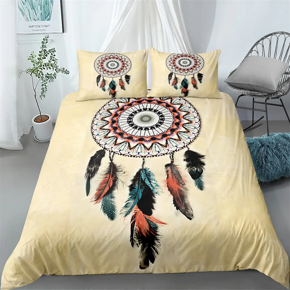 dreamcatcher bohemian ethnic bedding set single twin double queen king cal size bed linen | Дом и сад