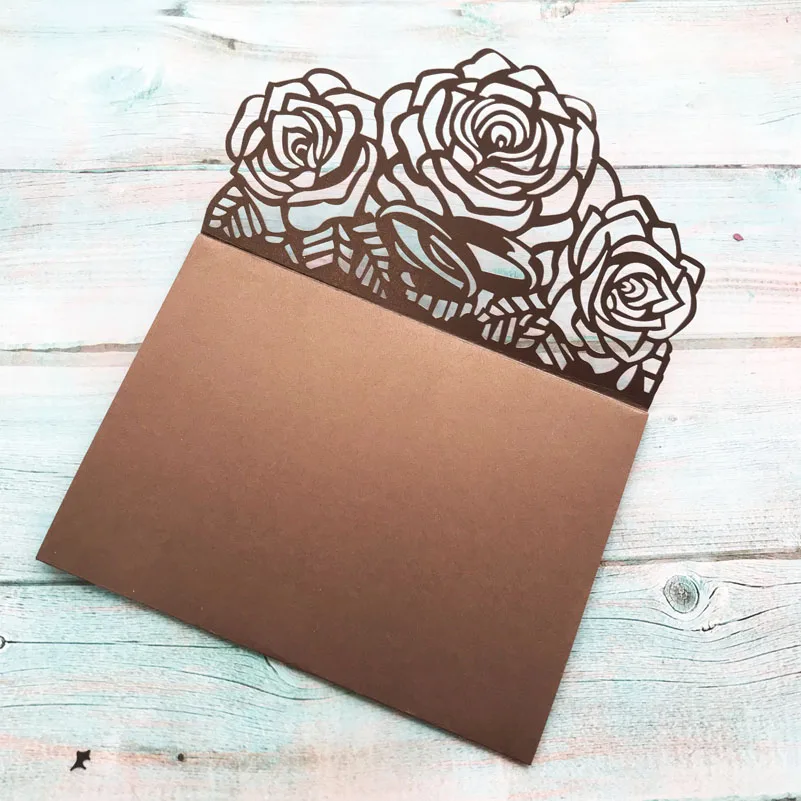 20 шт. розовые белые золотые коричневые пустотелые розы лазерная резка свадебные