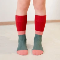 autumn and winter thick warmth fashion childrens tide socks color matching stripes boys and girls cute children cotton socks
