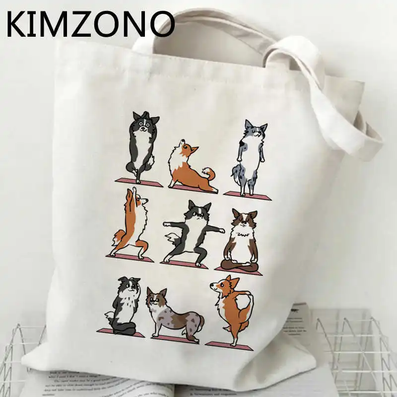

Border Collie shopping bag reusable bolsa shopping recycle bag bolsas de tela tote bag jute reusable cloth sac cabas grab
