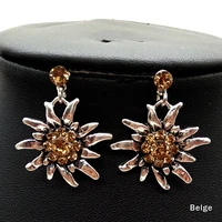 new fashion edelweiss earrings zinc alloy antique silver dangle drop earrings women popular oktoberfest jewelry wholesale