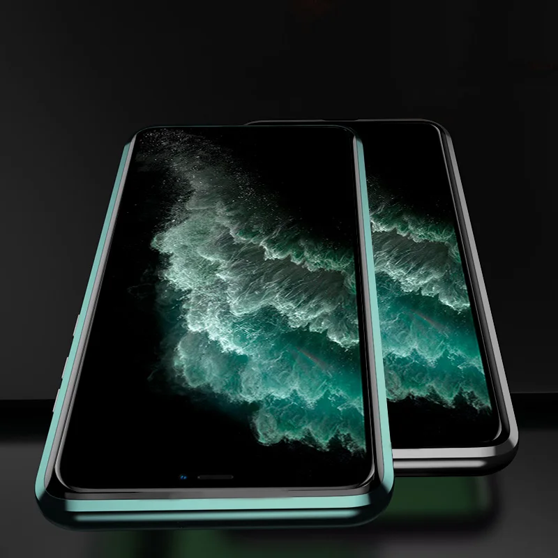 Магнитный чехол для iPhone 11 X Xr Xs Max 6 6s 7 8 Plus, противоударный чехол для iPhone 11 Pro Max, задняя крышка из закаленного стекла