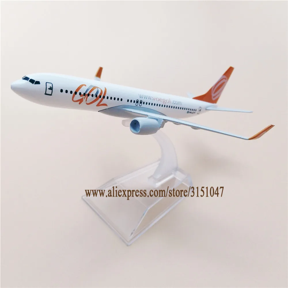 

HOT SALE Alloy Metal Air Brazil Gol B737 Airlines Airplane Model Voegol Boeing 737 Airways Plane Model Stand Aircraft for s 16cm