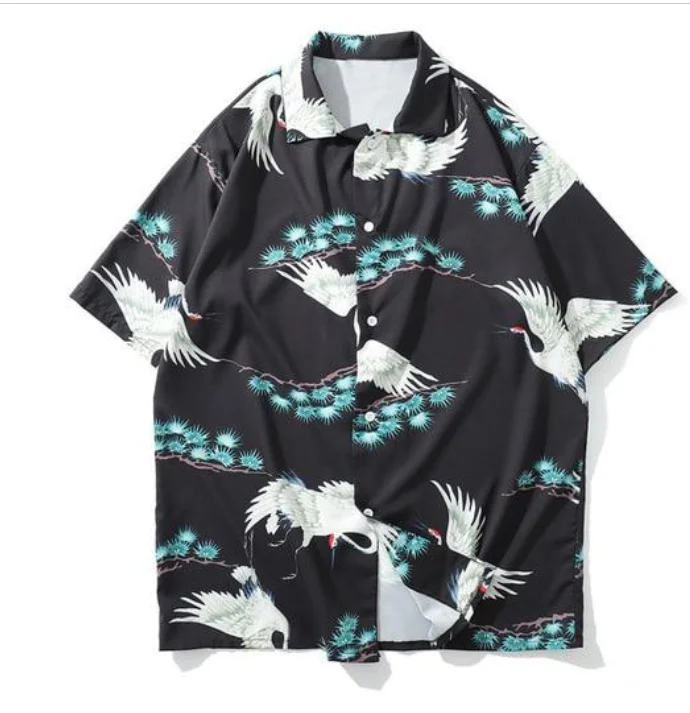 

PYJTRL Floral Shirt Short Sleeve Men's And Women's Fashion