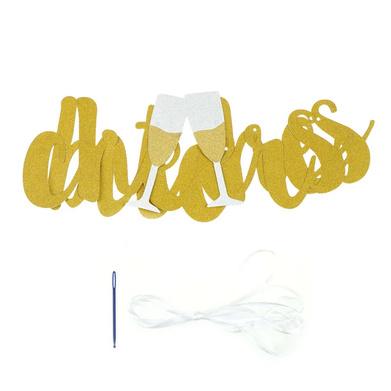 Ура суки баннер со сверкающими золотистыми для свадебной вечеринки вечерние