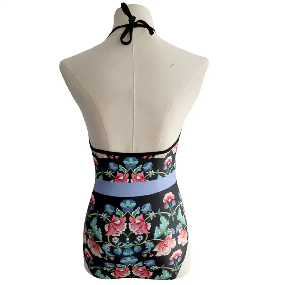 Женский купальный костюм на шнуровке с цветочным принтом купальник пуш ап