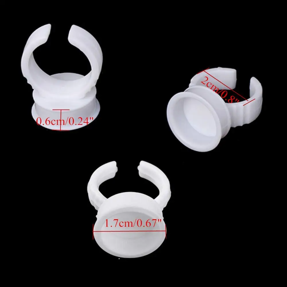 300/500/1000pcs Large Size Plastic Tattoo Pigment Ink Rings Cups Makeup Rings Tattoo Glue Holder Adhesive Makeup Glue Rings