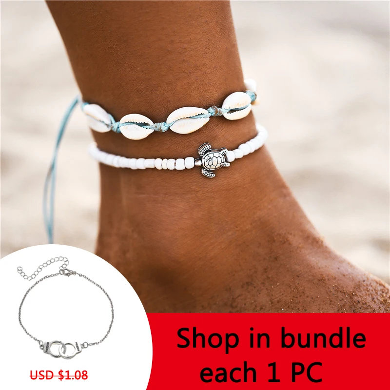 buy one get one free 17 миля богемский бисер камень браслет на лодыжку звезда для женщин плетение веревки браслет-подвеска на ногу браслеты на ногу пляжные украшения Новинка Прямая поставка - Окраска металла: buy one get one free