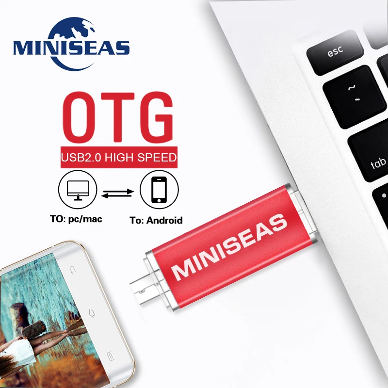 MIniseas 2 цвета портативный otg usb флэш-накопитель 8 Гб 16 Гб внешний накопитель для системы Android устройство memory stick pen drive U stick
