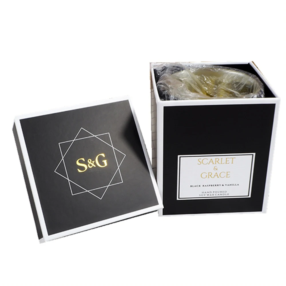 

Small 500pcs Black Personalized Size Fancy Gift Boxes Wholesale Custom Packaging With Lid Custom Logo color for Secent Candle