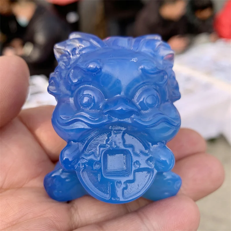 

Натуральный кристалл, голубой Опалит, Мультяшные Резы, ручная работа, кристалл, полированный кварц, лечебные драгоценные камни для искусств...