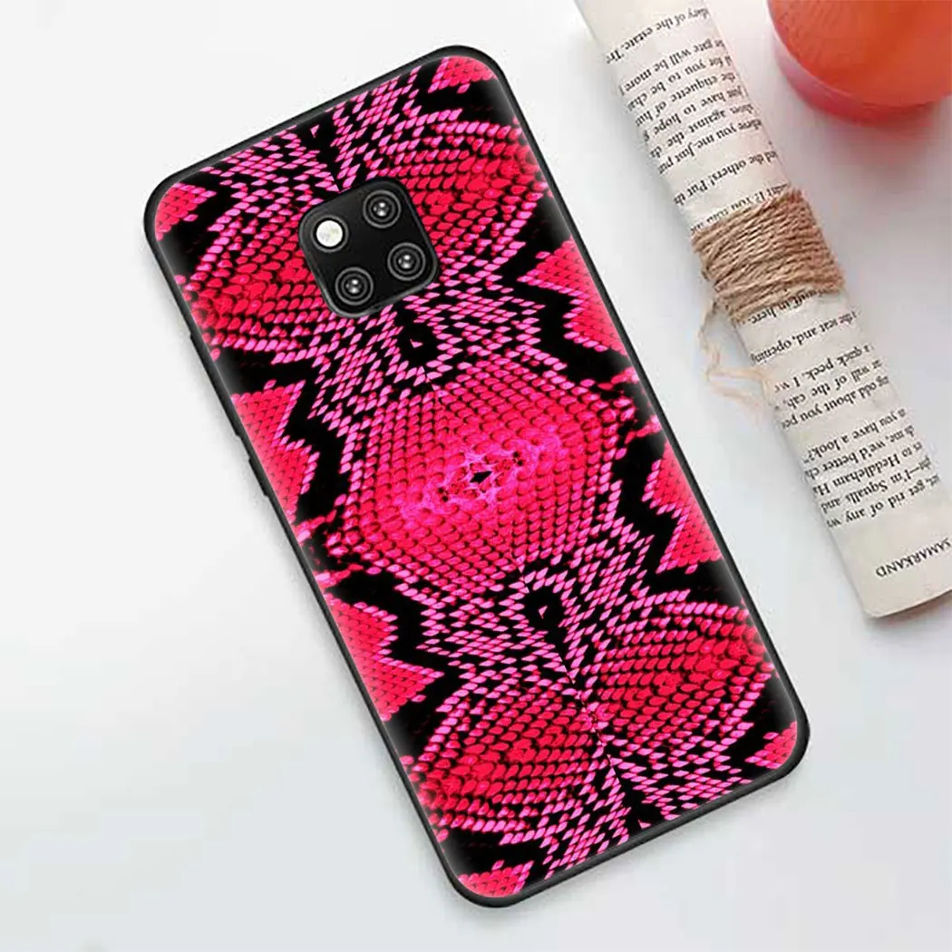Soft silicone Cover for Huawei Honor 8 9 10 Lite 9X 20 Pro 7X 8A 8X 8C 20S Note Black Phone Case snake skin art | Мобильные телефоны