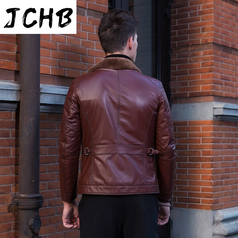 

Mens JCHB Genuine Cow Leather Jacket Autumn Winter Short Cowhide Coat Motorcycle Jacket Men Clothes 2021 Flight KJ1210