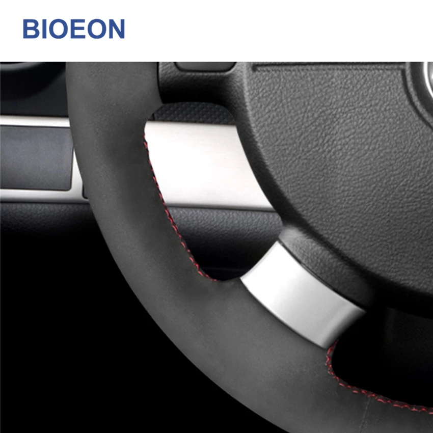 Hand-Stitched Black Synthetic Suede Car Steering Wheel Covers for Chevrolet Lova Aveo Buick Excelle Daewoo Gentra 2013-2015 |