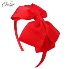 Oaoleer – bandeau à nœud pour filles, accessoires de cheveux, faits à la main, ruban solide avec cerceaux en Satin, couvre chef de la vie quotidienne des enfants, 4 pouces  (4)