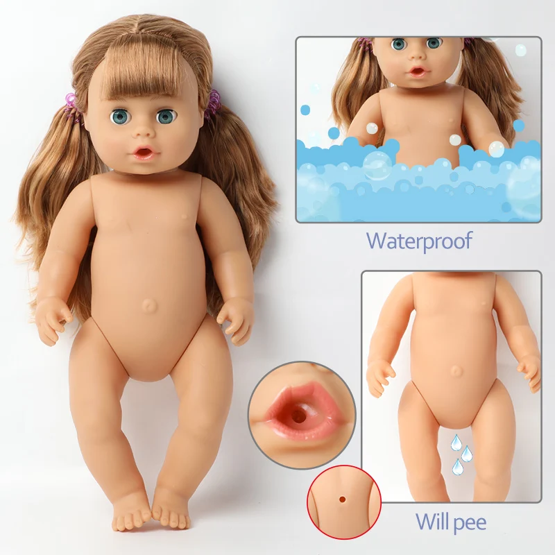 46 см Bebe reborn кукла для маленькой девочки Электрический галстук волос DIY игрушка 18