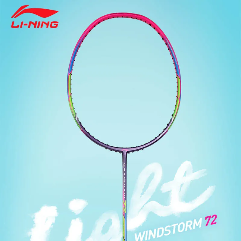 Li-Ning WindStorm 72 ракетка для бадминтона одна ракетка профессиональная углеродная волокнистая подкладка легкая ракетка 72 г AYPM198 ZYF346