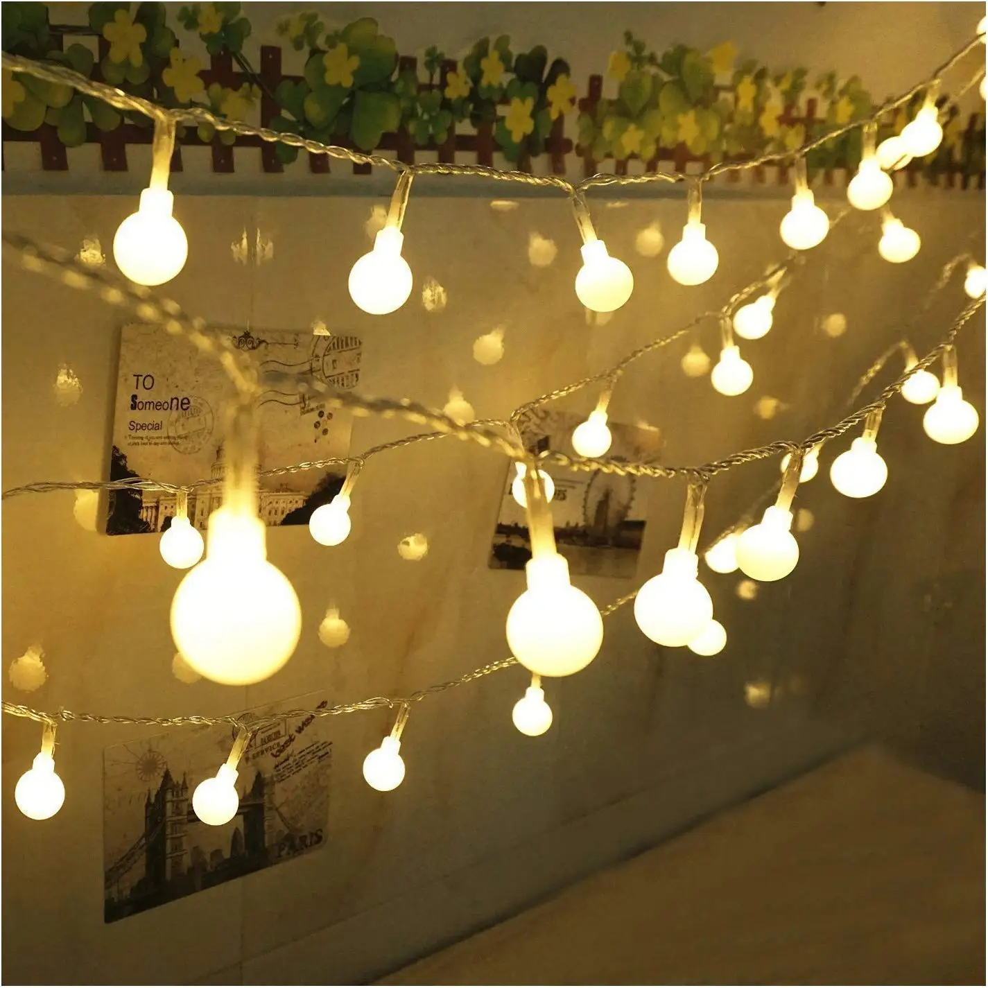DC 12V Led Ball Фея гирлянда Водонепроницаемый праздничное освещение Рождество