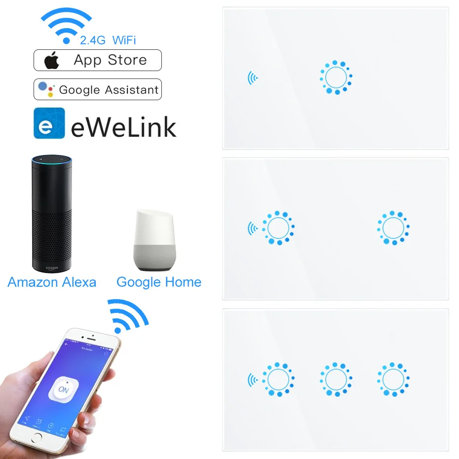 1/2/3 с WiFi сенсорный выключатель Беспроводной приложение Управление настенный
