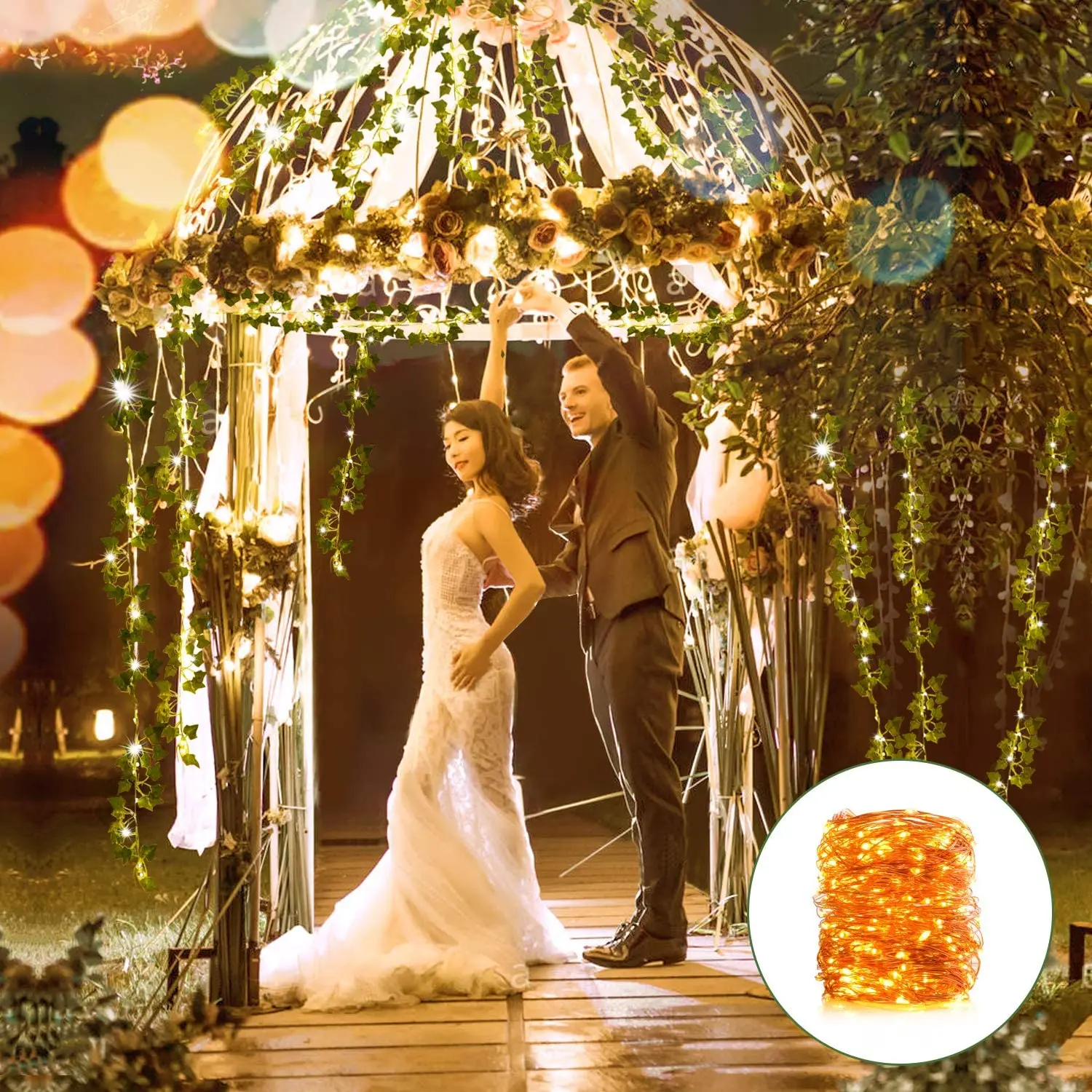 12PCS 26M/84FT Artificial Plants WITH 100LED Home Decor Hanging Vines Fake Leaf Garland Leaves Diy For Wedding Party Bathroom - купить по