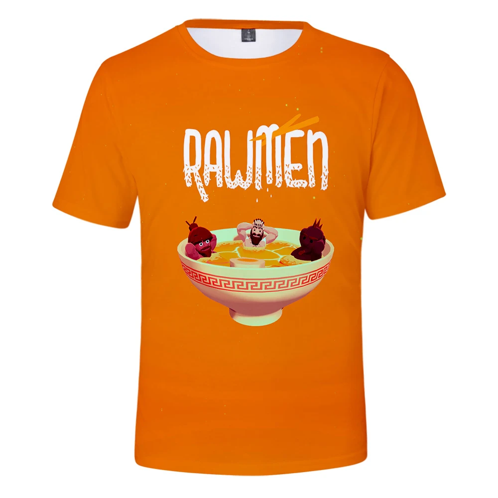 

3D Harajuku RAWMEN Street Fashion Short Sleeve Unisex High Quality Hip Hop Clothing Summer Cartoon Pattern Casual T-shirt