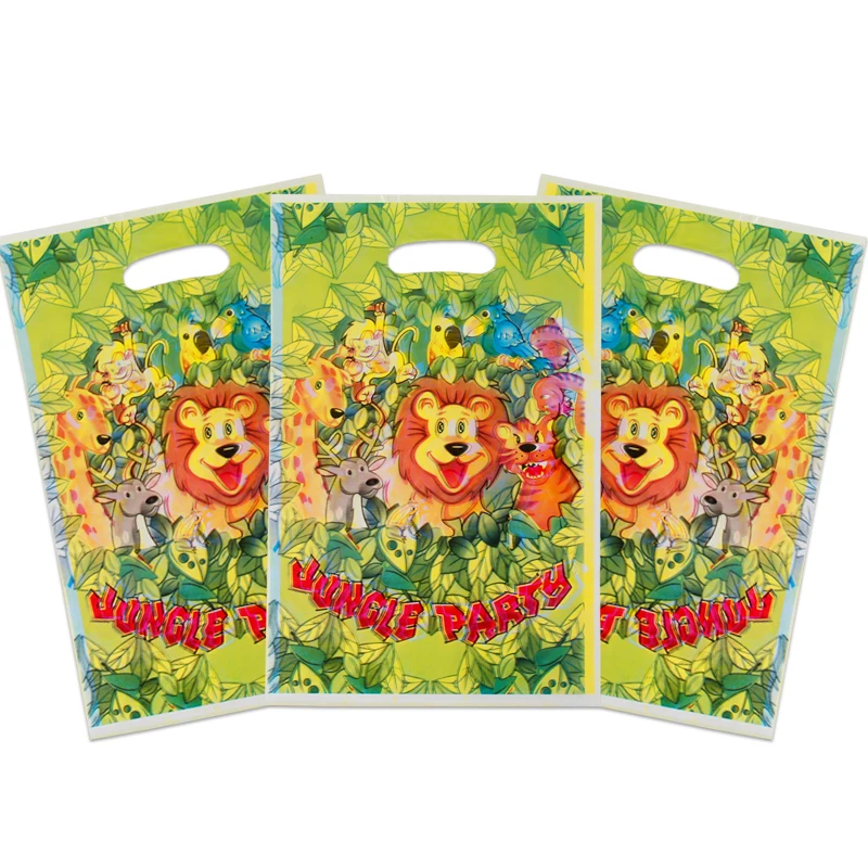 gift bag 20pcs 20 шт./лот Подарочная сумка с рисунком короля льва для вечеринки в честь рождения ребенка Подарочная сумка для конфет вечерние одноразовые пластиковые пакеты в стиле джунглей - Цвет: gift bag 20pcs