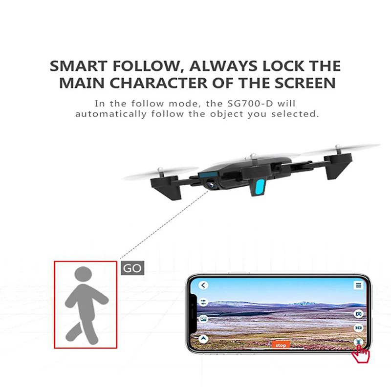 SG700D Дрон 4K HD Двойная камера WiFi передача от первого лица оптический поток вертолет с ДУ дроны камера RC Дрон Квадрокоптер, Дрон игрушка