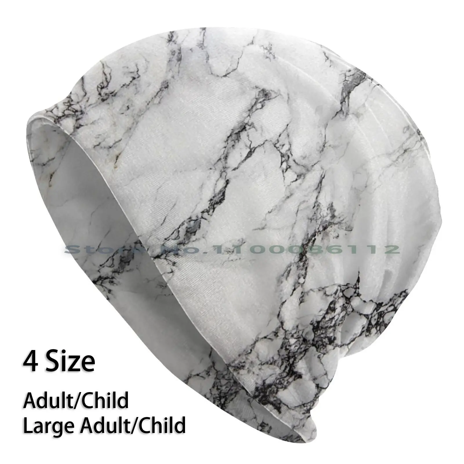 

White Marble Beanies Knit Hat White Stone Natural Gray Marble Texture Brimless Knitted Hat Skullcap Gift Casual Creative