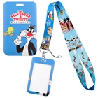 YQ875 брелок для ключей с рисунком в виде кота и птицы