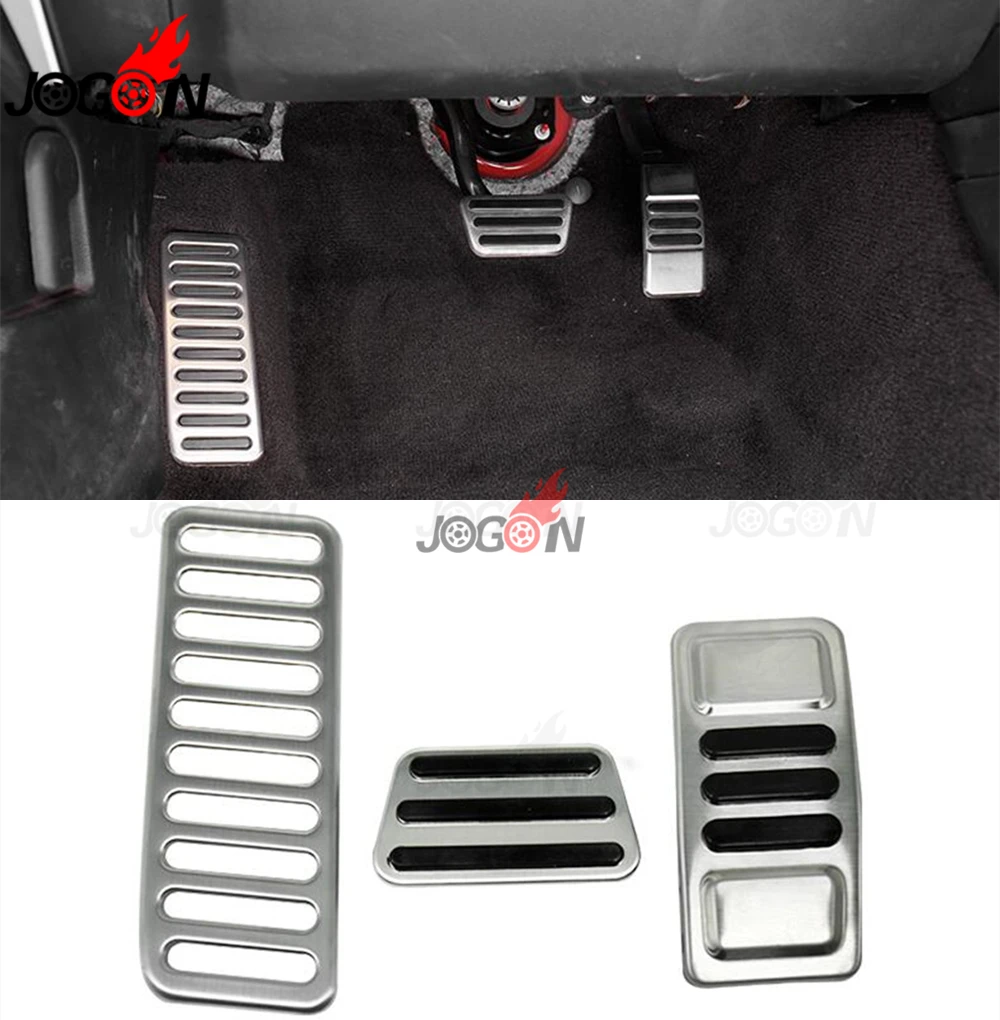 AT For Ford Mustang 2015 2016 2017 2018 2019 Car Accelerator Foot Pedal Gas Fuel Brake Plate Footrest Cover Stainless Steel