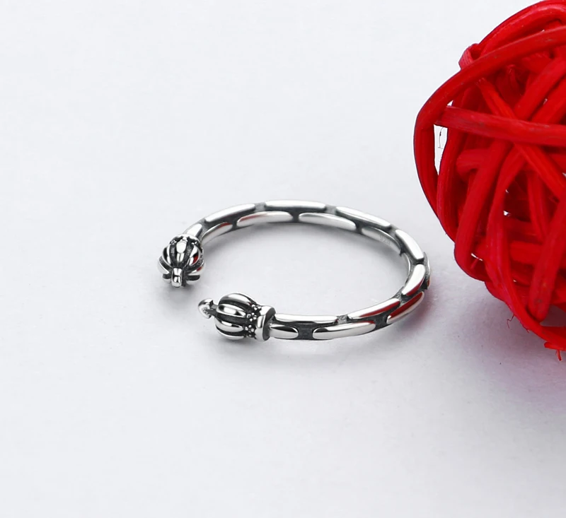 Женское Винтажное кольцо в виде короны из серебра 100% пробы|Кольца| |