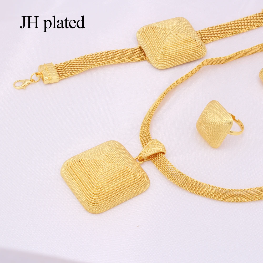 Дубай 24 к позолоченные Ювелирные наборы для женщин Африканские свадебные