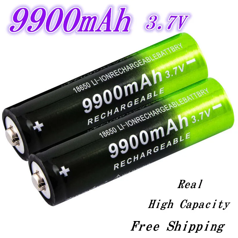 

2021 18650 Battery High Quality 9800mAh 3.7V 18650 Li-ion batteries Rechargeable Battery For Flashlight Torch + Free shipping