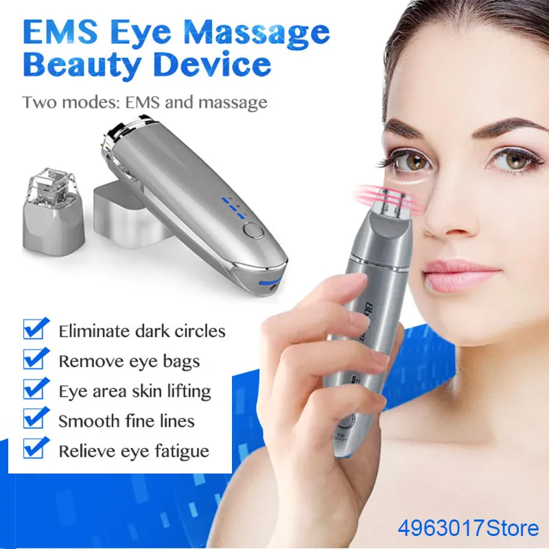 

BB EMS Eye Massager Facial Vibration Wrinkle Remove Lift Anti Bags Pouch Dark Circles Puffiness Firming Eye Massager Instrument