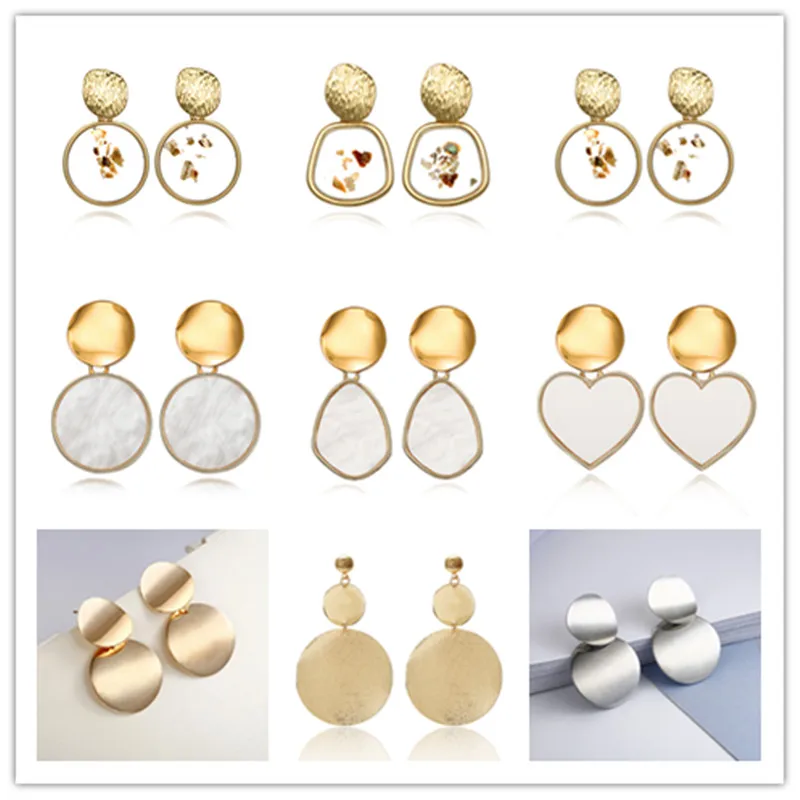 Модные массивные Подвесные серьги геометрической формы 2019 женские богемные