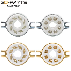 8-контактный керамический трубный разъем для KT88 KT66 6SN7 5AR4 GZ34 5881 6V6 5U4G 6550 6J7 6SJ7, покрытый золотомОловянным покрытием, с креплением на шасси,